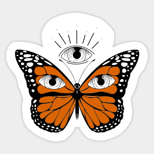 Third Eye Butterfly Sticker by mollykay26